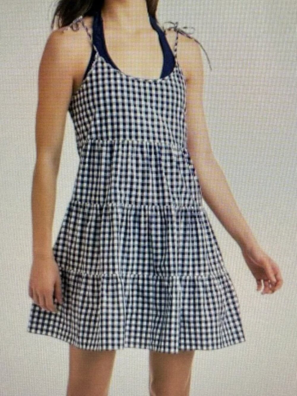 Vineyard Vines Navy and White Gingham Dress XS